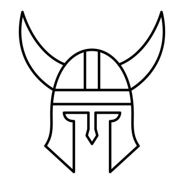 Viking miğferi ikonu. ağ için kılıç vektör simgelerinin özet çizimi