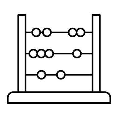 Abaküs simgesi. Beyaz arkaplanda izole edilmiş web tasarımı için basit eğitim vektör simgeleri çizimi