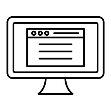 bilgisayar monitörü ikon vektör illüstrasyonu