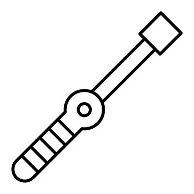 Anahtar aracı simgesi vektörü. Ana hatlı tornavida kesici işareti. izole edilmiş sınır sembolü çizimi