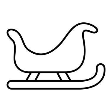 Noel kızağı ikonu. Web için noel baba vektör simgelerinin özet çizimi