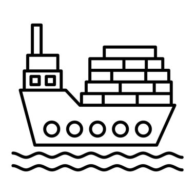 Gemi. Web simgesi basit illüstrasyon