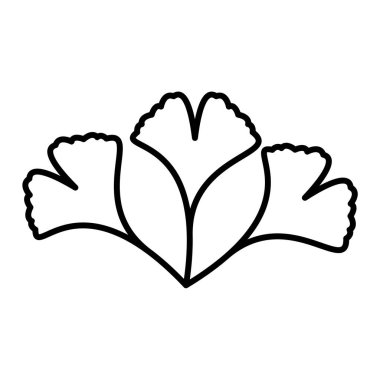 Beyaz arkaplanda izole edilmiş taslak biçiminde simge bırakır. bahar sembolü illüstrasyonu.