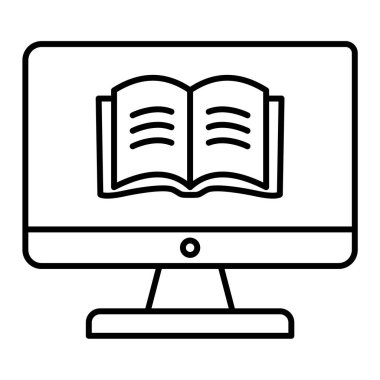 Ekran simgesi vektör illüstrasyonundaki kitap