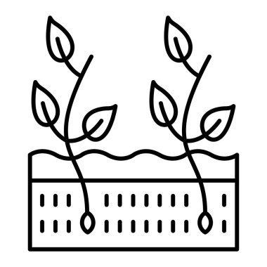  bitki simgesi vektörü. İnce çizgi işareti. izole edilmiş sınır sembolü çizimi