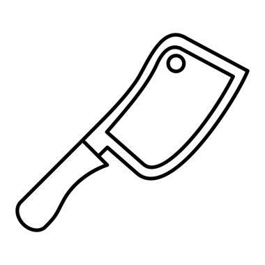 Mutfak gereçleri simgesi. Ağ için bıçak vektör simgelerinin özet çizimi