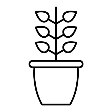 bir pot simgesi vektör illüstrasyon grafik tasarımında bitki 