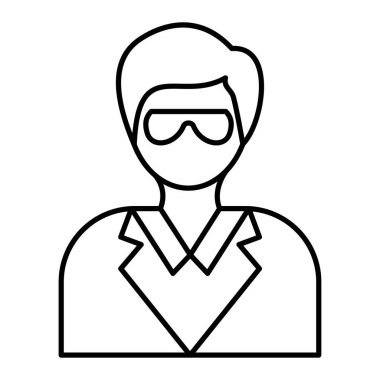 Gözlüklü adam Avatar karakter vektör çizim tasarımı