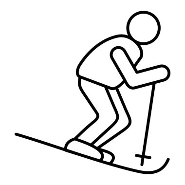 Kayak ikonu. Web için snowboard vektör simgelerinin özet çizimi