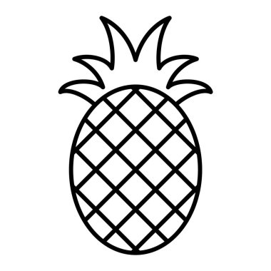 ananas ikonu vektör illüstrasyonu