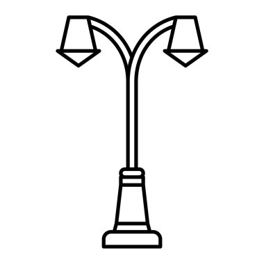 Lamba ikonu. Aydınlatma vektör simgelerinin ana hatları. düzenlenebilir vuruş.