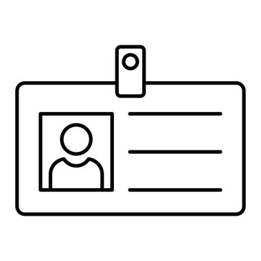 Kimlik kartı simgesi. Web için kimlik kartı vektör simgelerinin özet çizimi