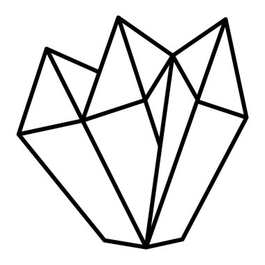 Elmas ikonu. Değerli taş vektör sembolünün ana hatları. kristal ve mücevher.