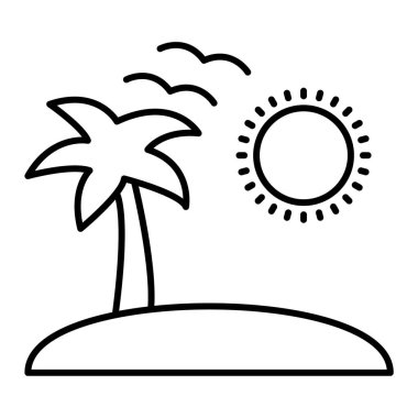 Avuç içi vektör çizimi olan palmiye ağacı