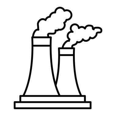 Fabrika binası ikon vektör illüstrasyonu