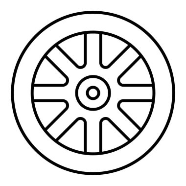 Tekerlek simgesi. Web için lastik vektör simgelerinin özet çizimi