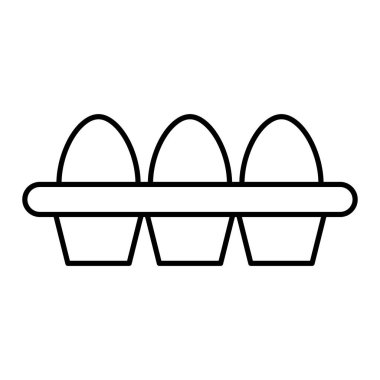 Yumurta ikonu vektörü. İnce çizgi işareti. izole edilmiş sınır sembolü çizimi