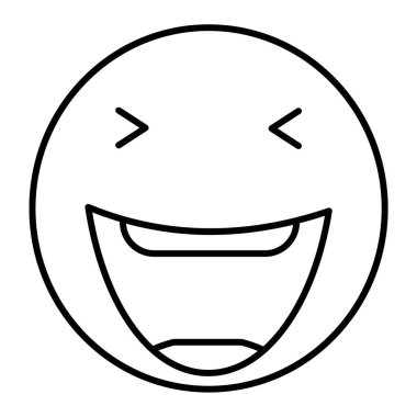 yüz ifadesi simgesi, satır biçimi vektör çizimi tasarımı