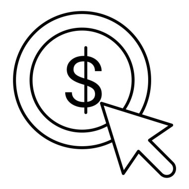 Dolar işareti simgesi, vektör çizimi