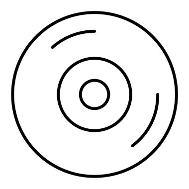 Vinil disk simgesi vektör illüstrasyonu