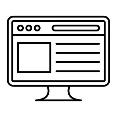 Bilgisayar monitörü simgesi. dizüstü bilgisayar vektörünün özet çizimi ve doldurma biçimi.