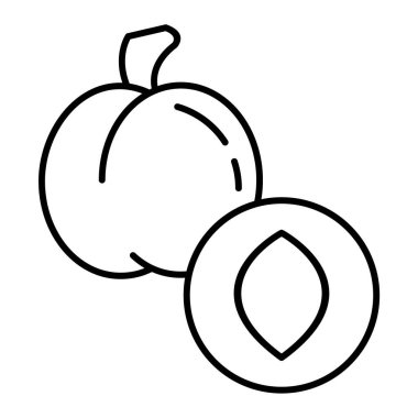 Şeftali simgesinin vektör illüstrasyonu