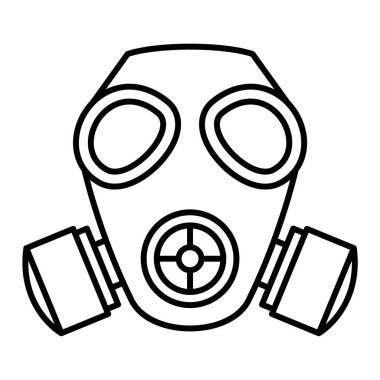 Gaz maskesi simgesi. Web için solunum vektörü simgelerinin özet çizimi