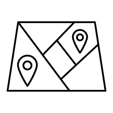 Harita işaretleyici simgesi. Web için gezinme konumu vektör simgelerinin özet çizimi