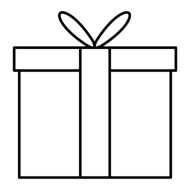Hediye kutusu simgesi. Web için mevcut vektör simgelerinin özet çizimi