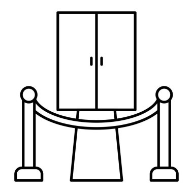 Beyaz arkaplanda izole edilmiş taslak biçiminde köprü simgesi. tiyatro sembolü vektör illüstrasyonu
