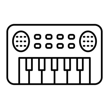 piyano müzik sentezleyici ikon vektör illüstrasyon grafik tasarımı