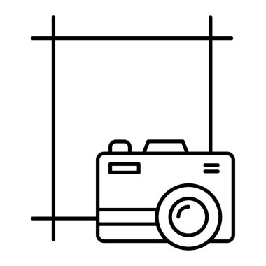 Beyaz arkaplanda izole edilmiş kamera simgesi vektörü, üç ayaklı şeffaf işaret