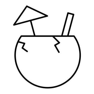 Kokteyl ikonu. Web için tekila vektör simgelerinin özet çizimi