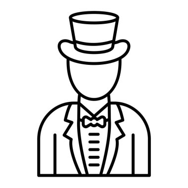 Şapka ve papyon takan adam vektör çizimi tasarımı