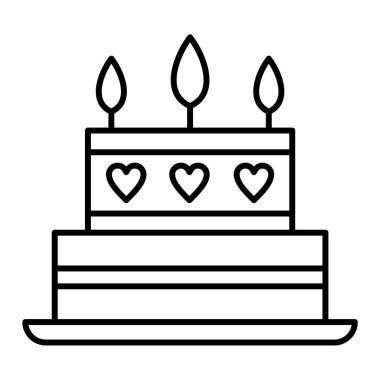 Mumlu pasta ve mum vektör çizim tasarımı