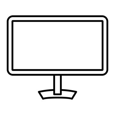Bilgisayar monitörü simgesi. Web için Lcd vektör simgelerinin özet çizimi