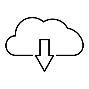 bulut indirme ikon vektör çizimi tasarımı