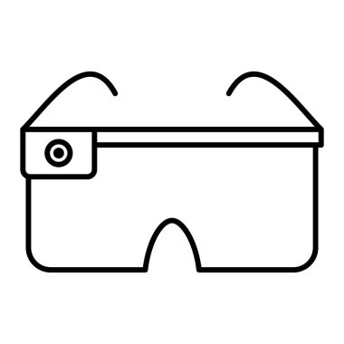 Gözlük ikonu. Web için gözlük vektör simgelerinin özet çizimi