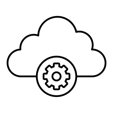 Bulut hesaplama teknolojisi ikon vektör çizimi tasarımı