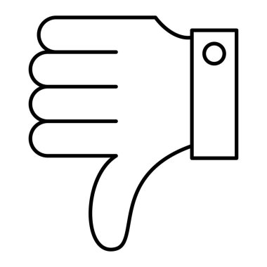 başparmak aşağı hareket çizgisi vektör simgesi