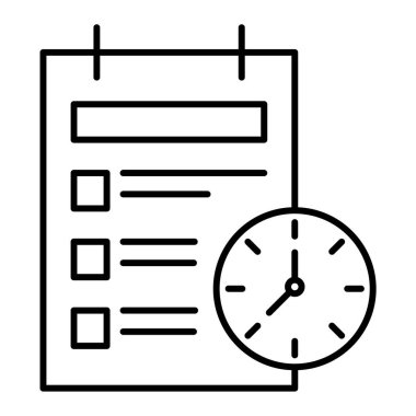 Kontrol listesi simgesi. Web için takvim vektör simgelerinin özet çizimi