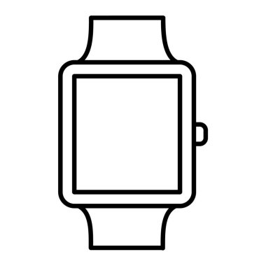 Beyaz arkaplanda akıllı saat simgesine sahip smartwatch, vektör illüstrasyonu