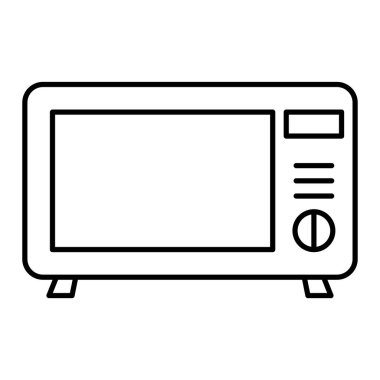 Mikrodalga fırın ikonu. Web için vektör simgelerinin özet çizimi