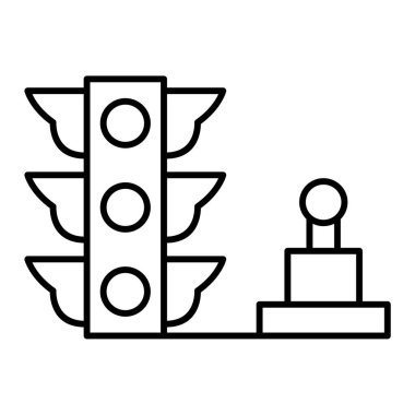Trafik ışığı simgesi. Web için yol işareti vektör simgelerinin basit illüstrasyonu