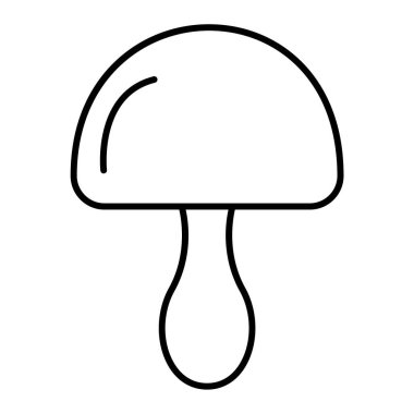 Mantar ikonu. Web için siyah vektör simgelerinin özet çizimi