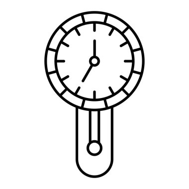 Saat simgesi. ana hatlı kronometre vektör çizimi. beyaz arkaplanda izole