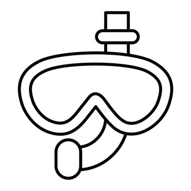 Dalış maskesi simgesi. Web için şnorkel vektör simgelerinin özet çizimi