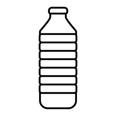 Beyaz arkaplanda tek bir izole plastik şişe simgesinin vektör çizimi