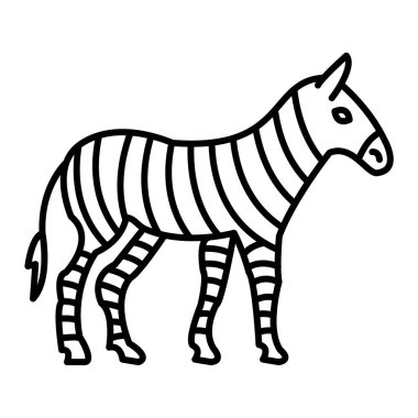 Zebra silueti vektör çizimi. izole edilmiş simge.
