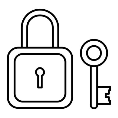 Asma kilit simgesi. Güvenlik ve şifre teması. Yalnız tasarım. vektör illüstrasyonu